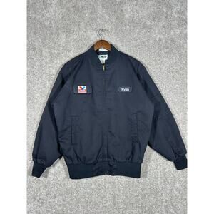 Vintage UniWear Jacket Mechanic Valvoline Black Craig Patch Oil Car Medium